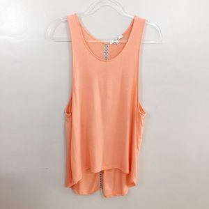 Papaya Tank high low with embroidery on back
